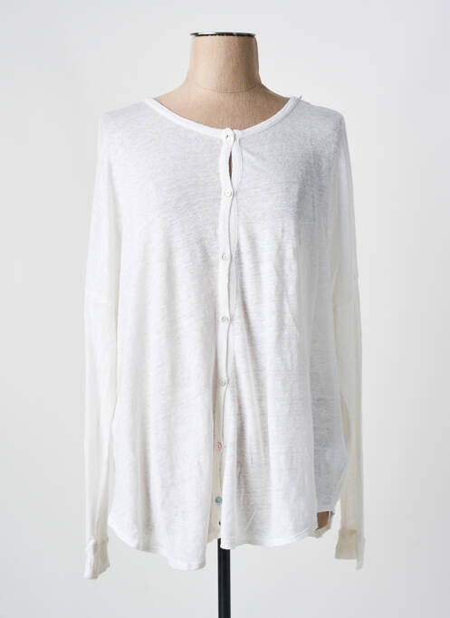 Vestă cu mâneci lungi alb MAYJUNE femeie