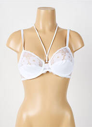 Sutien efect material satinat sutien cupe întregi cu decolteu înalt alb ANTIGEL femme