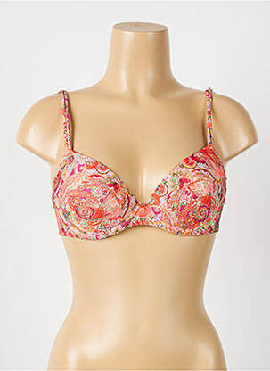 Sutien efect material satinat top sutien modelat portocalie ANTIGEL femeie