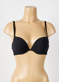 Sutien efect material satinat top sutien push-up negru ANTIGEL femme