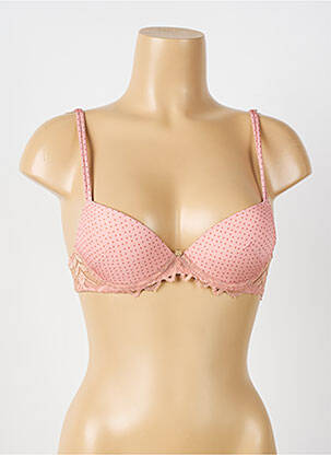 Sutien efect material satinat top sutien push-up roz ANTIGEL femeie