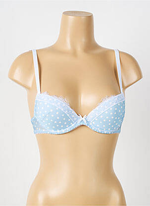 Sutien efect material satinat top sutien push-up albastru ANTIGEL femeie