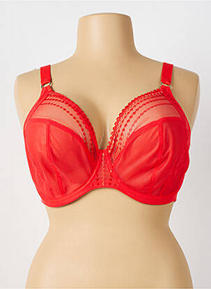 Sutien ușoară și transparentă sutien cupe întregi cu decolteu înalt roșu ELOMI femme
