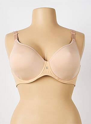 Sutien efect material satinat top sutien modelat culoare piersică ANTIGEL femeie