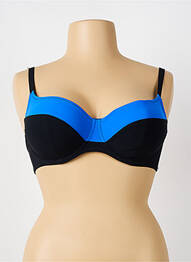 Sutien efect material satinat sutien cupe întregi cu decolteu înalt negru ANTIGEL femme
