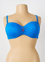 Sutien efect material satinat sutien cupe întregi cu decolteu înalt albastru ANTIGEL femme