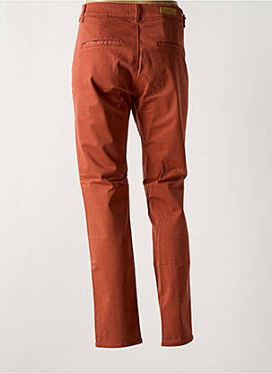 Pantalon chino țesătură poplin mărime normală portocalie HAPPY femeie