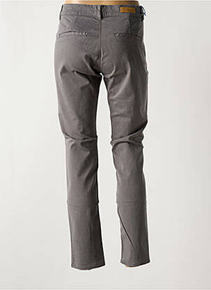 Pantalon chino țesătură poplin mărime normală gri HAPPY femeie