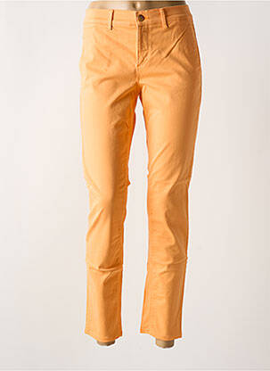 Pantalon chino țesătură poplin mărime normală portocaliu deschis HAPPY femeie