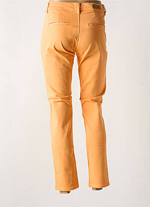 Pantalon chino țesătură poplin mărime normală portocaliu deschis HAPPY femeie
