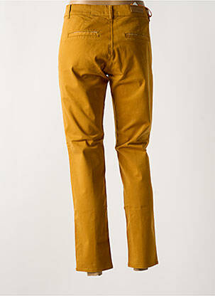 Pantalon chino țesătură poplin mărime normală galben HAPPY femeie