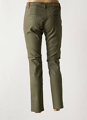 Pantalon chino închidere cu fermoar sub clapetă cu nasturi verde HAPPY femeie