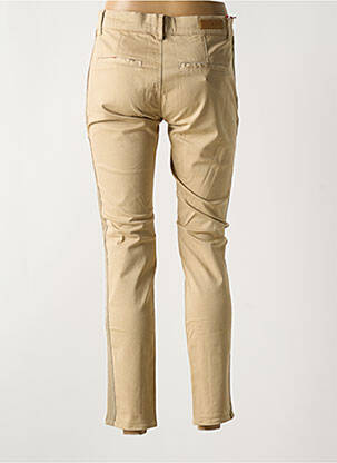 Pantalon chino țesătură poplin mărime normală bej HAPPY femeie
