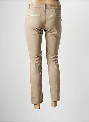 Pantalon chino țesătură poplin mărime normală bej HAPPY femeie