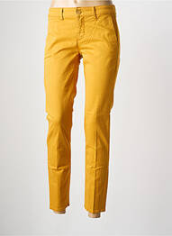 Pantalon chino țesătură poplin mărime normală galben HAPPY femme