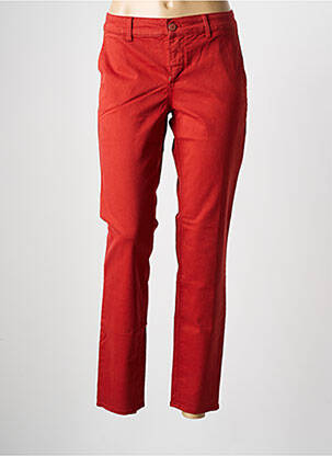 Pantalon chino țesătură poplin mărime normală roșu HAPPY femeie