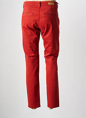 Pantalon chino țesătură poplin mărime normală roșu HAPPY femeie