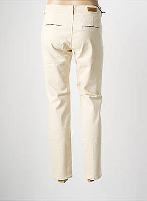 Pantalon chino țesătură poplin mărime normală bej HAPPY femeie
