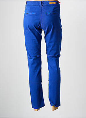 Pantalon chino țesătură poplin mărime normală albastru HAPPY femeie