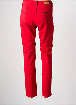 Pantalon chino țesătură poplin mărime normală roz HAPPY femeie