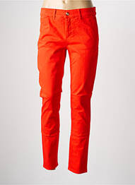 Pantalon chino țesătură poplin mărime normală portocaliu HAPPY femeie