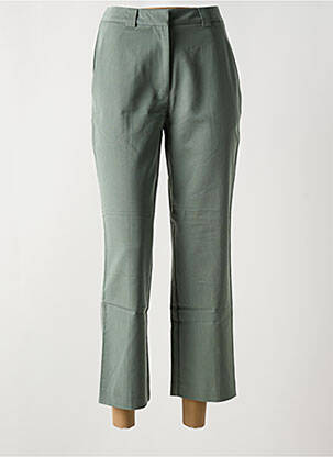 Pantalon 7/8 talie cu cleme mărime normală verde INDI & COLD femeie