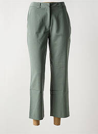 Pantalon 7/8 talie cu cleme mărime normală verde INDI & COLD femeie