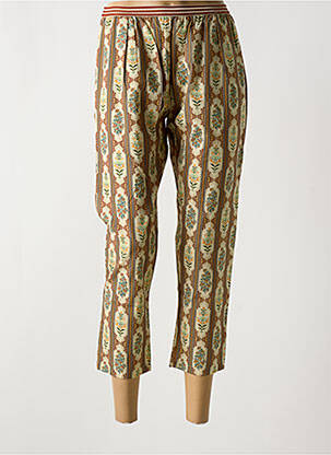 Pantalon 7/8 țesătură poplin mărime normală bej JOHANNA PARIS femeie