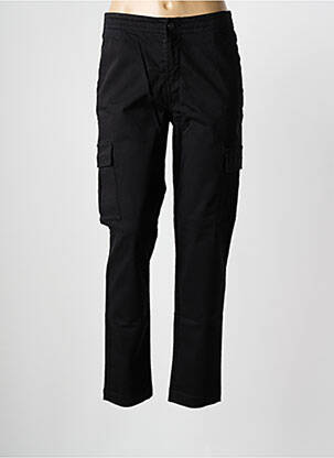 Pantalon chino țesătură poplin mărime normală negru FIVE femeie