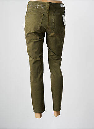 Pantalon slim țesătură poplin mărime normală verde FIVE femeie