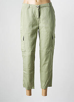 Pantalon 7/8 țesătură poplin mărime normală verde MAYJUNE femeie