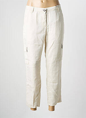 Pantalon 7/8 țesătură poplin mărime normală bej MAYJUNE femeie