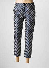 Pantalon 7/8 închidere cu fermoar sub clapetă cu cârlig albastru LA PETITE FRANCAISE femeie