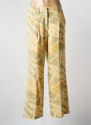 Pantalon larg țesătură crep mărime normală verde YAYA femeie