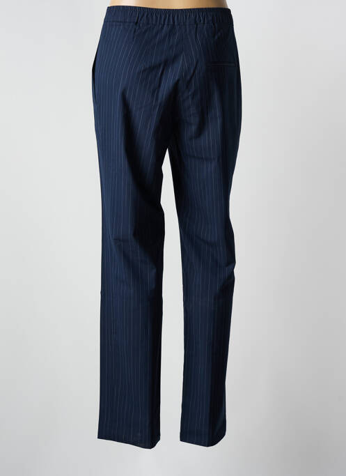 Pantalon chino închidere cu fermoar sub clapetă cu nasturi talie înaltă albastru HANA SAN femme