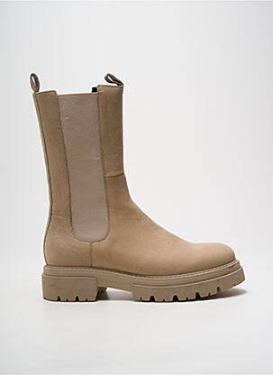 Botine/ghete țesătură satinată toc de 4 la 6 cm bej BLACKSTONE femeie