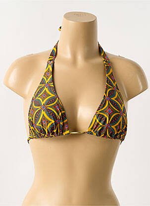 Sutien de costum de baie elasticitate top triunghiuri galben ANTIGEL femeie