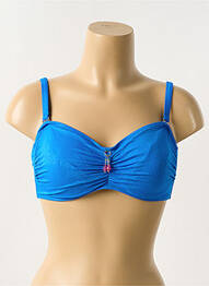 Sutien de costum de baie elasticitate top bentiță albastru ANTIGEL femme
