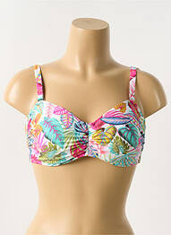Sutien de costum de baie elasticitate sutien cupe întregi cu decolteu înalt alb ANTIGEL femme
