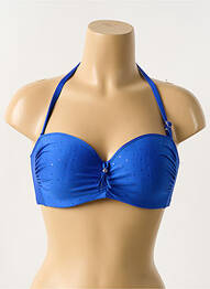 Sutien de costum de baie elasticitate top bentiță albastru ANTIGEL femme
