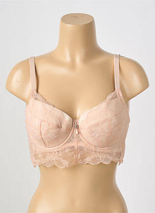 Sutien broderie top sutien modelat roz GORTEKS femeie