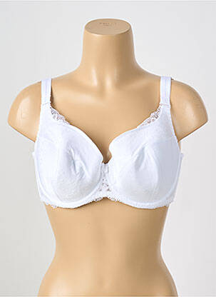 Sutien efect material satinat top sutien modelat alb GORTEKS femeie