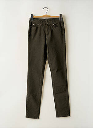 Pantalon slim țesătură poplin mărime normală verde DENIM STUDIO femeie