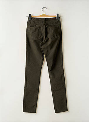Pantalon slim țesătură poplin mărime normală verde DENIM STUDIO femeie