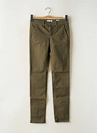 Pantalon chino țesătură poplin mărime normală verde HAPPY femme
