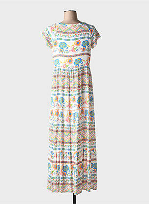 Rochie lungă mâneci scurte mâneci scurte portocalie TINTA STYLE femeie