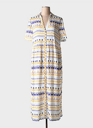 Rochie lungă mâneci scurte mâneci scurte albastru TINTA STYLE femeie