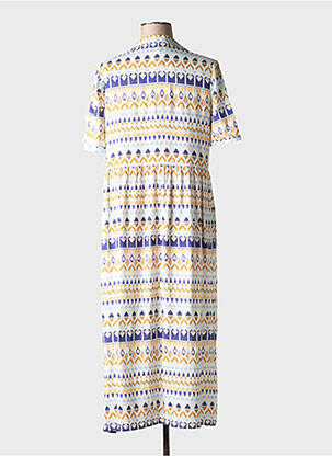 Rochie lungă mâneci scurte mâneci scurte albastru TINTA STYLE femeie