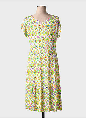 Rochie midi imprimeu fantezie mâneci scurte verde TELMAIL femeie