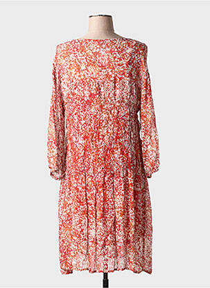 Rochie midi imprimeu floral mâneci lungi roșu CREAM femeie